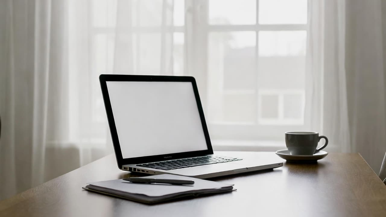 Workspace with laptop for external staff
