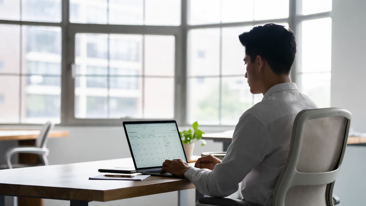 Consultant working with time tracking
