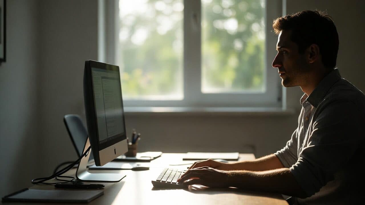 Person taking a short break in the office