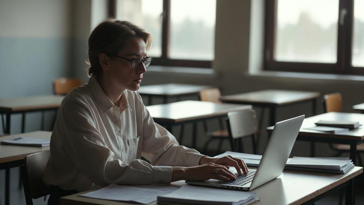 Teacher tracking time in the classroom